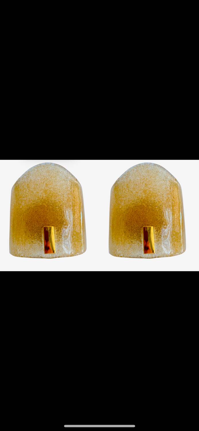 6 Murano glass sconces with gold inlays, Italy 1990
