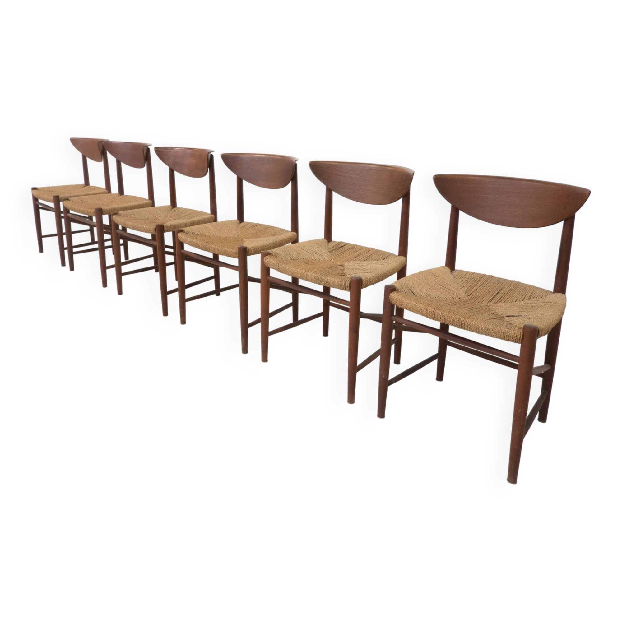 Mid-Century Set of 6 Chairs Model 316 by Peter Hvidt & Orla Mølgaard Nielsen for Søborg Møbelfabrik
