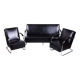 Bauhaus Seating Set in Chrome and Leather from Mücke Melder, Czech, 1930s, Set of 3
