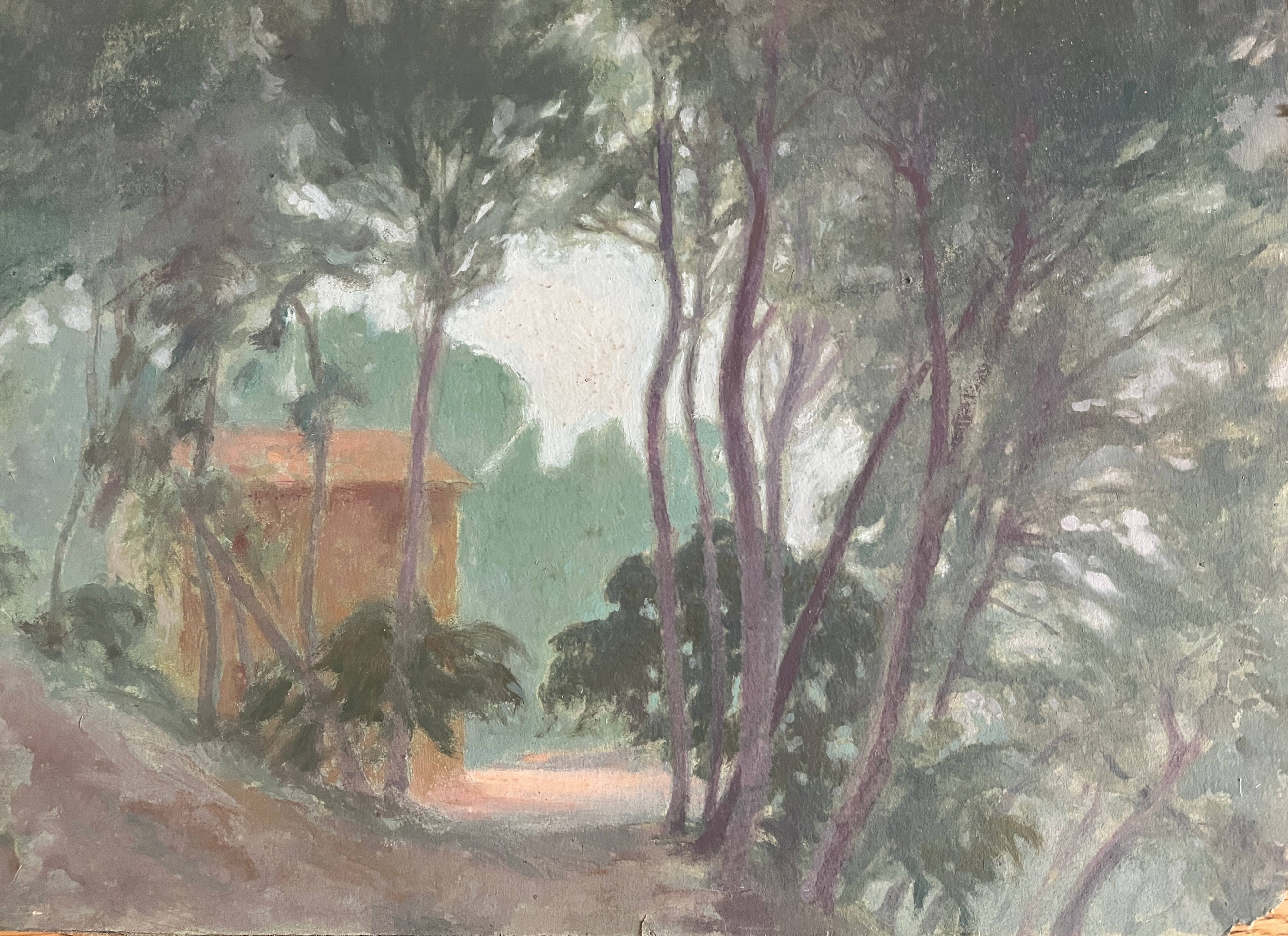 Paintings set of 5 drawings by Ed. Pannetier (1884-1965) Aix and Provence