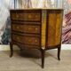 Lady's curved commode in Louis XV style, inlaid with marble – 19th century