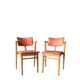 Red Art Deco office chair in wood, Lajos Kozma style, 1940s.