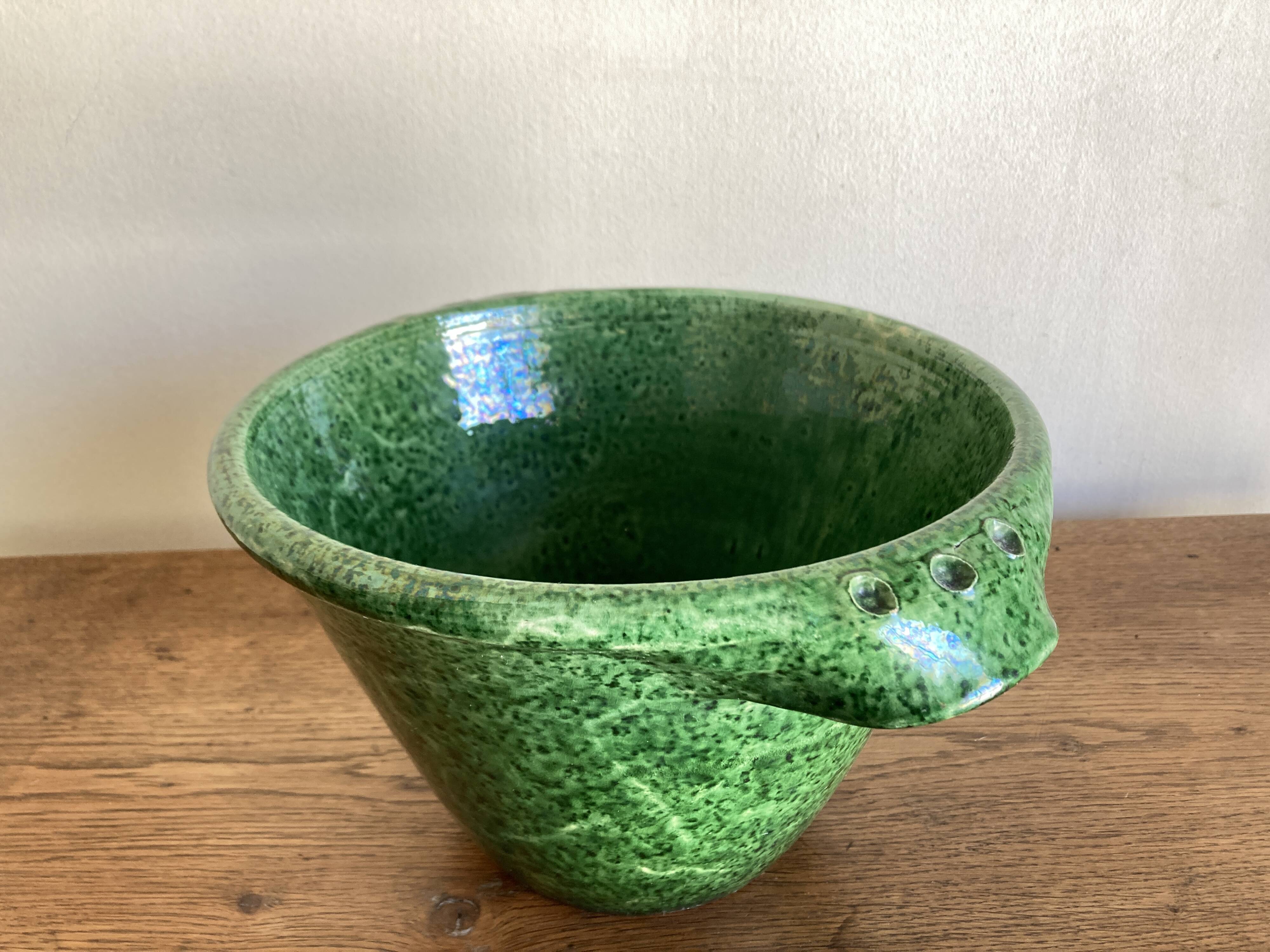 XXL solid earthenware salad bowl by Foucard Jourdan 1960