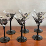6 stemmed glasses with flower decoration Luminarc