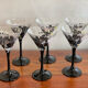 6 verres coupes à pied décor fleurs Luminarc