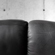 Maralunga black leather sofa 3 seater, Vico Magistretti for Cassina