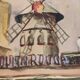 Aquarelle française vintage du Moulin Rouge, à Paris, signée Ch. Vogel, de 1948