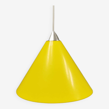 Small cone-shaped lamp in beautiful yellow lacquer finish.