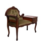 Telephone Sofa Green Velvet Queen Anne style 1960s