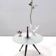 Tripod Beech and Glass Side Table, Italy, 1980s