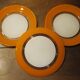 Small vintage orange and white Duralex plates