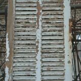 Door with shutter slats
