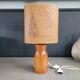 Table lamp with wooden base - dried flowers shade - Ref 1004