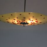 Large Vintage Czechoslovakian Opaline Glass Pendant Lights, 1970s, Set of 2