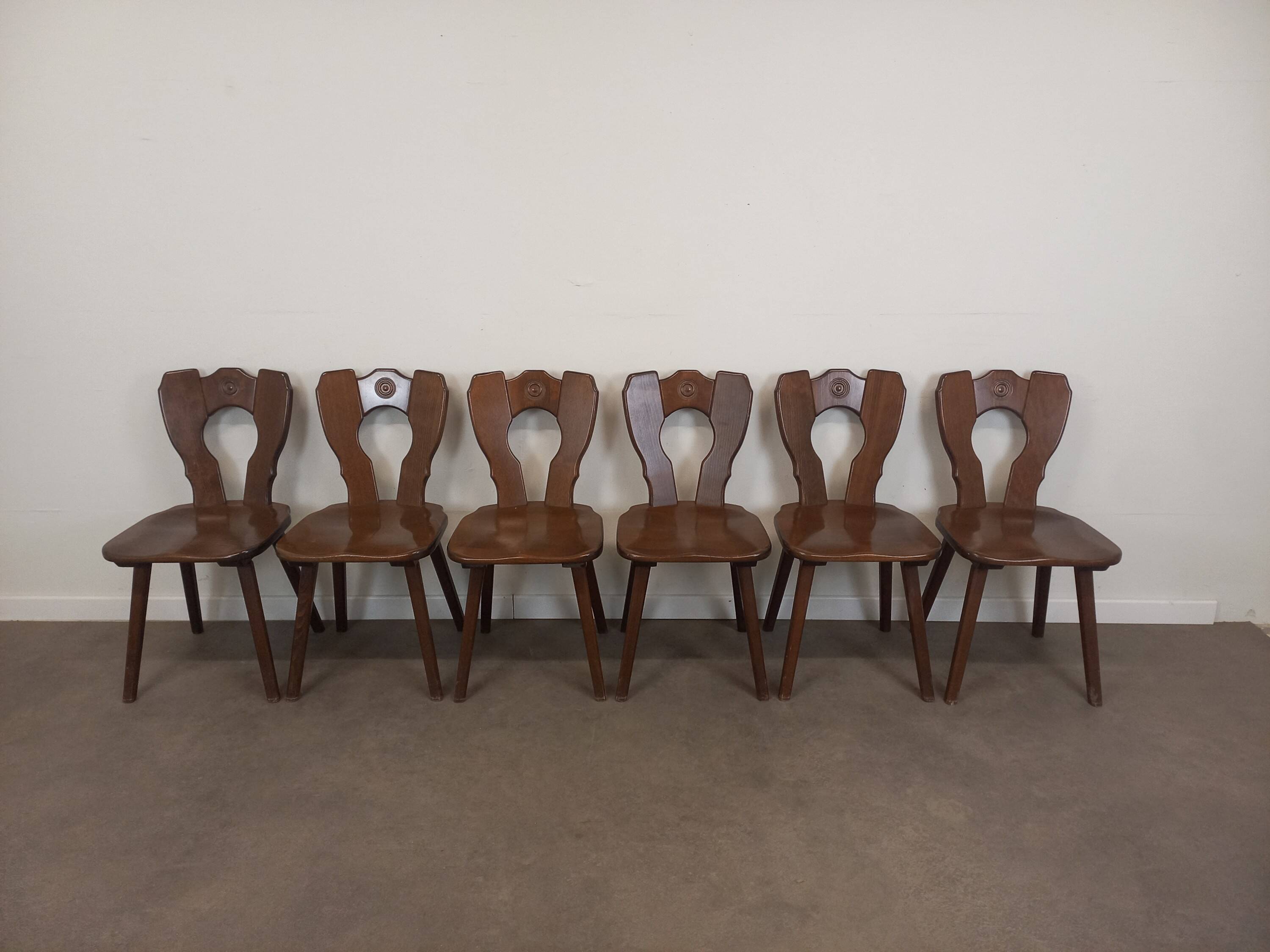 Set of 6 brutalist bistro chairs