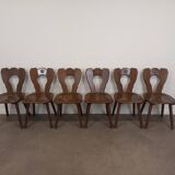 Set of 6 brutalist bistro chairs