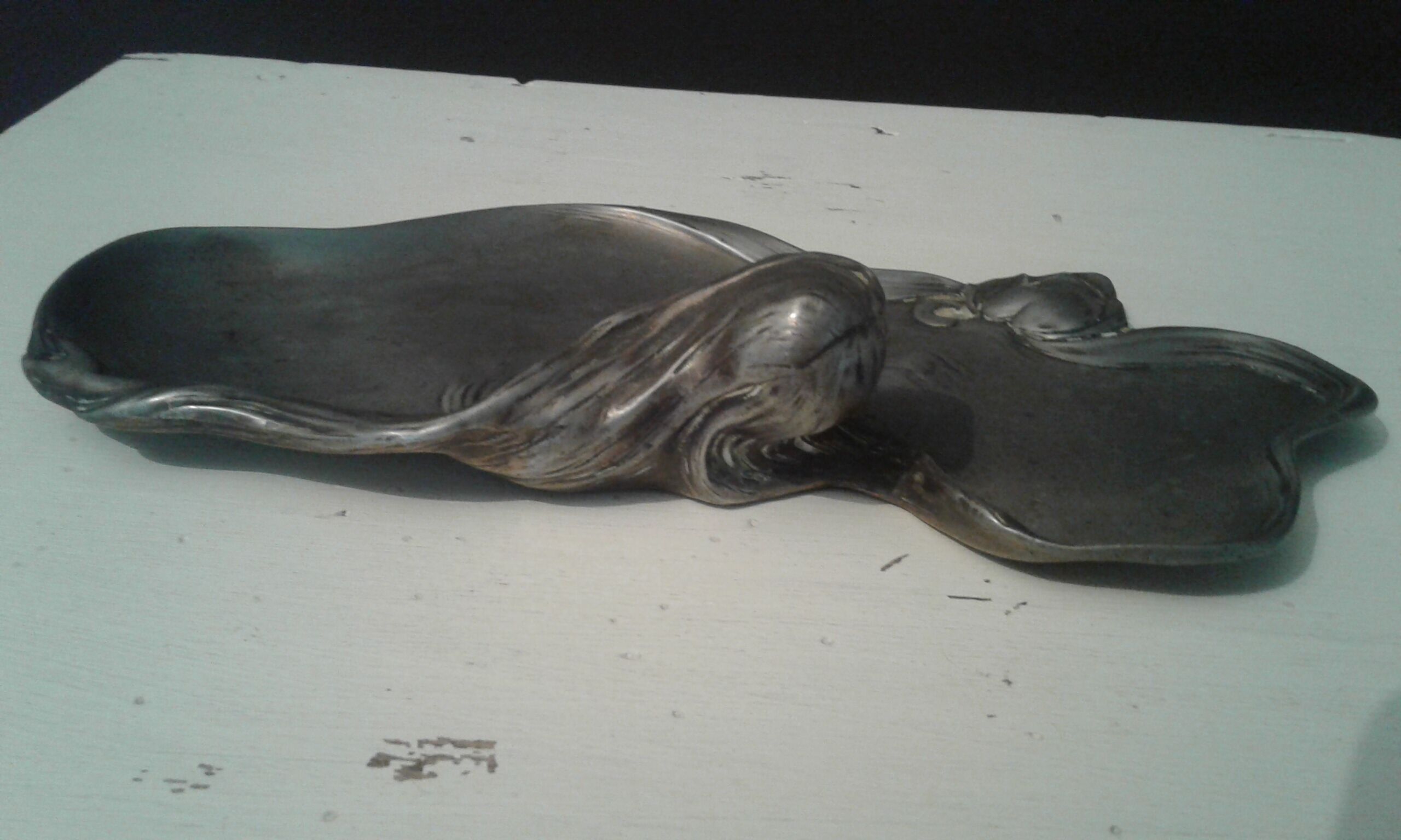 Tin trinket bowl Art Nouveau