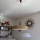 Suspension made of sisal and teak around 1960.
