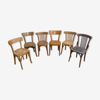 Lot de 6 chaises de bistrot vintage