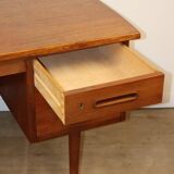 Bureau scandinave double face en teck, 1960