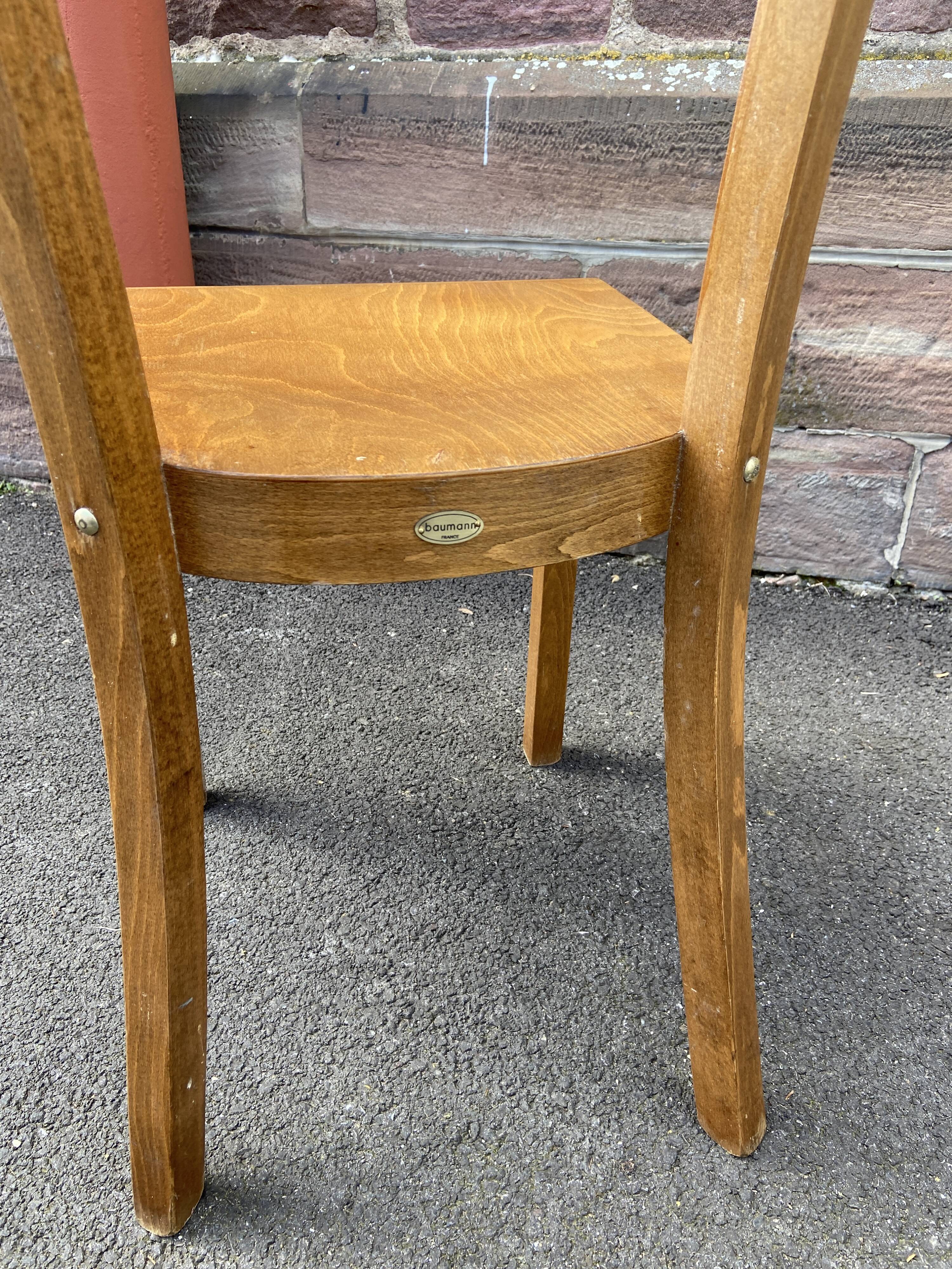 4 bistro chairs Curved wood Restaurant Paris bistro baumann 1970