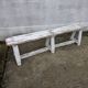 Old bench limed in white