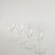 Lot de 6 verres à vin en cristal gravé, 1950