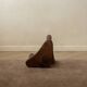 French Brutalist Wooden Tripod Stool in Solid Oak, 1950s