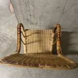 Rattan and wicker armchair from the 1970s.
