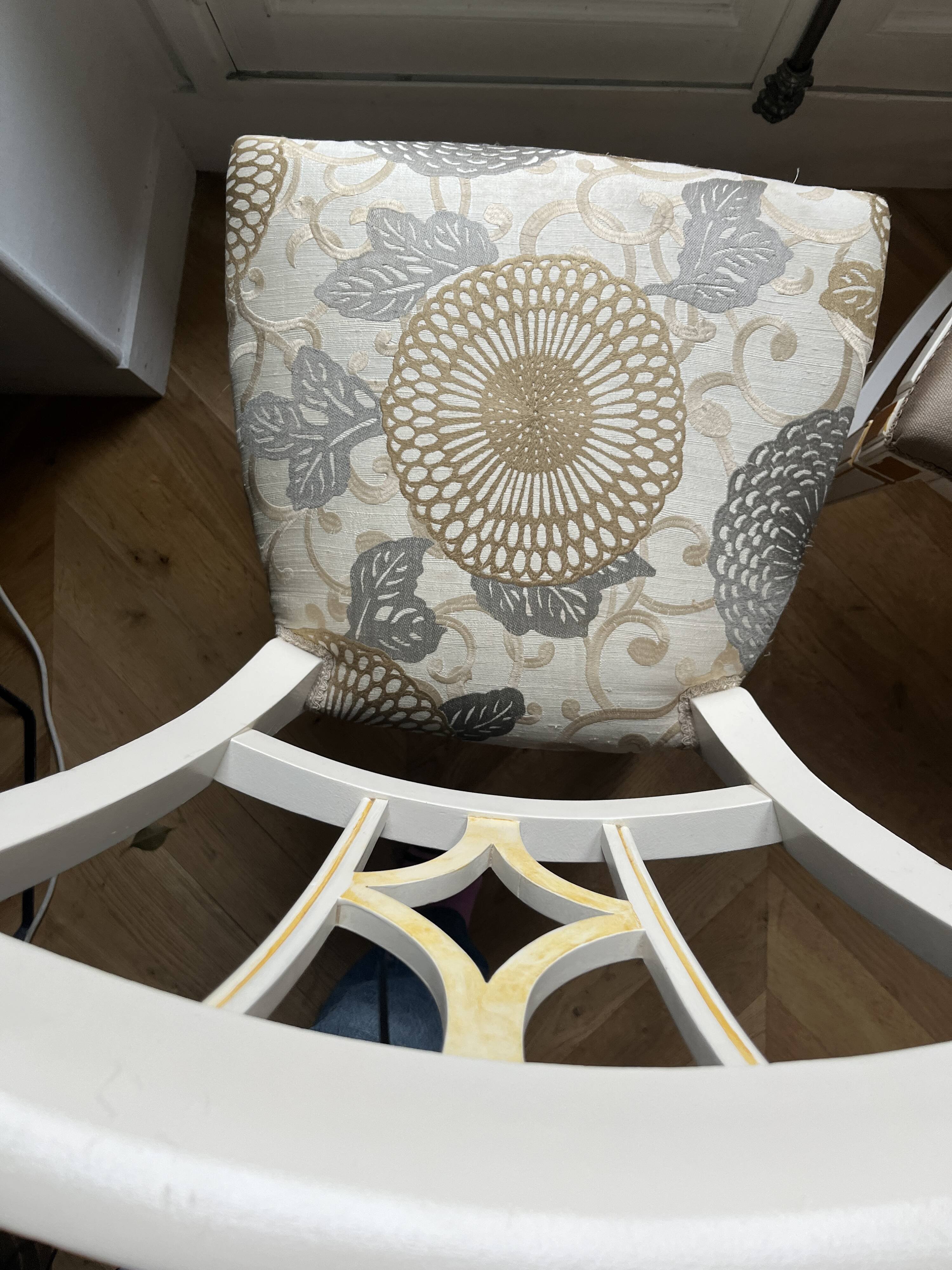 Set of two wooden chairs.