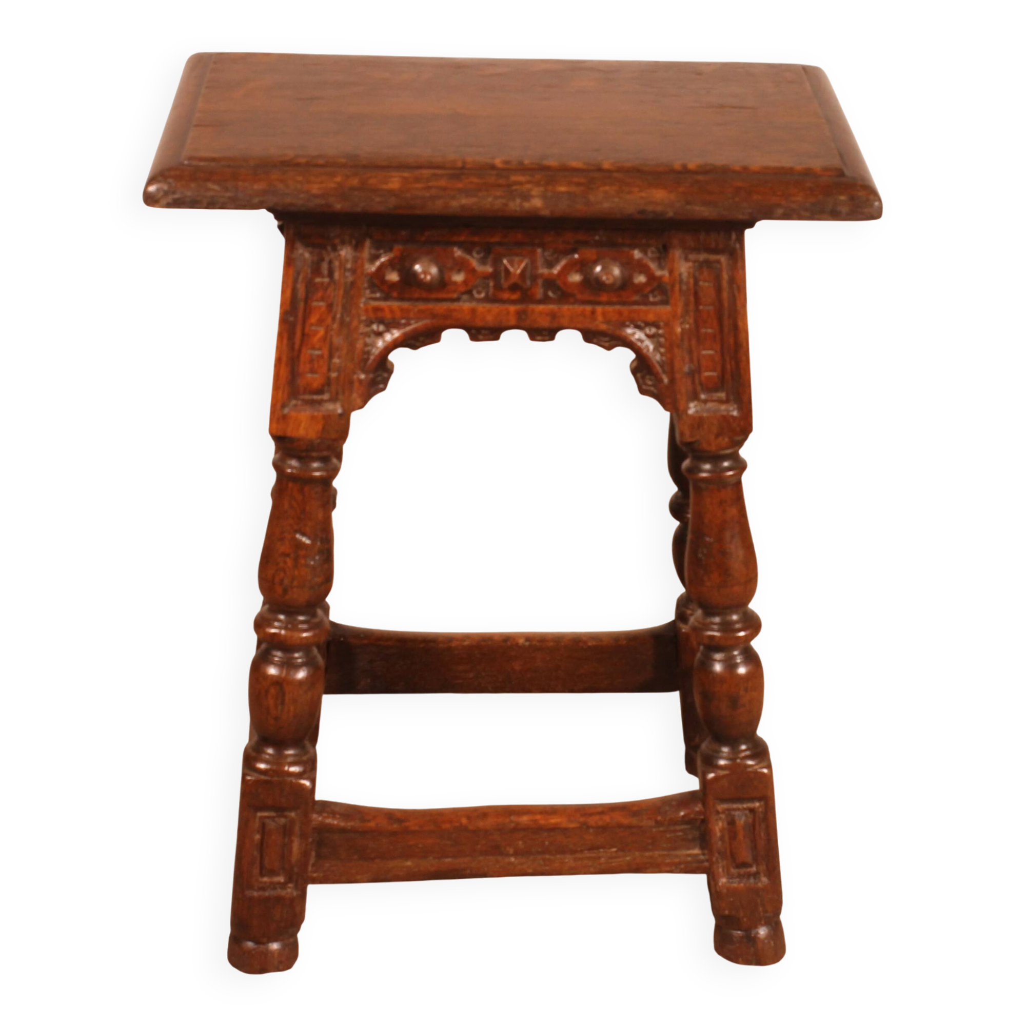 early 17th century oak high stool
