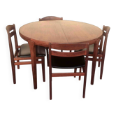 Table à manger teck et 4 chaises de Niels Vodders Années 60