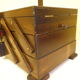 Wooden sewing box to lay from the 1960s/70s