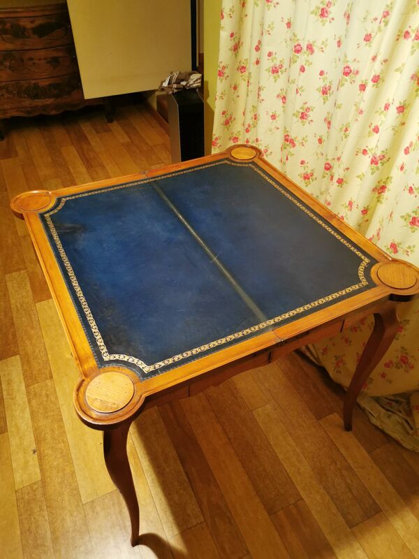 Console et table à jeux en merisier