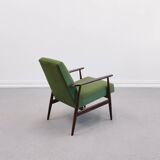 1960 Henryk Lis Mid Century Armchair in Green Velvet
