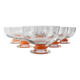 Verres à boire en verre de Murano orange - Ensemble de 6 par Le Gocce, Italie, années 1980 Pop-Art