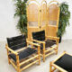 Ensemble de 3 fauteuils de safari suédois de conception de midcentury et ottoman