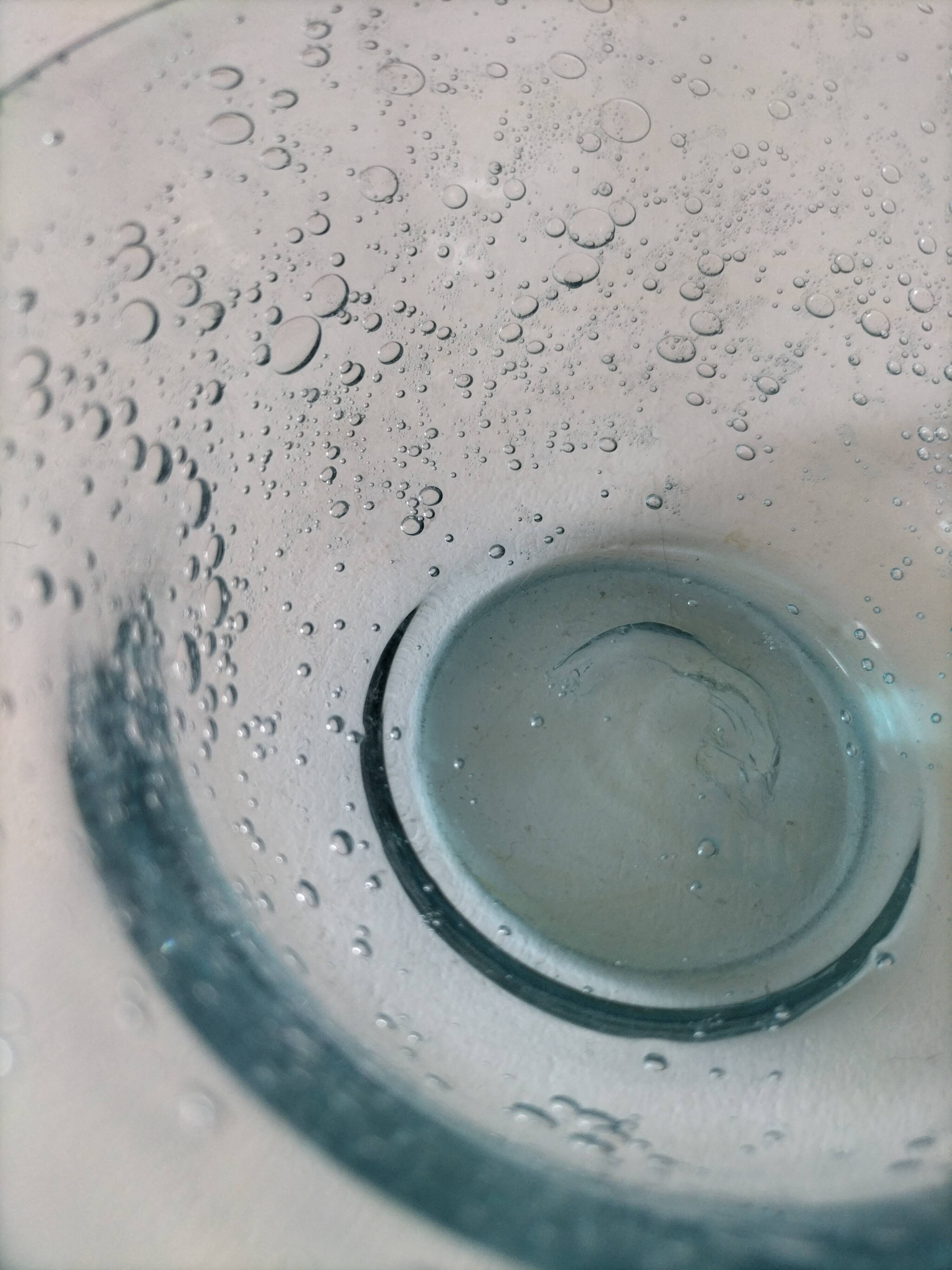 Bubble glass bowl signed Verrerie de Biot – Light blue