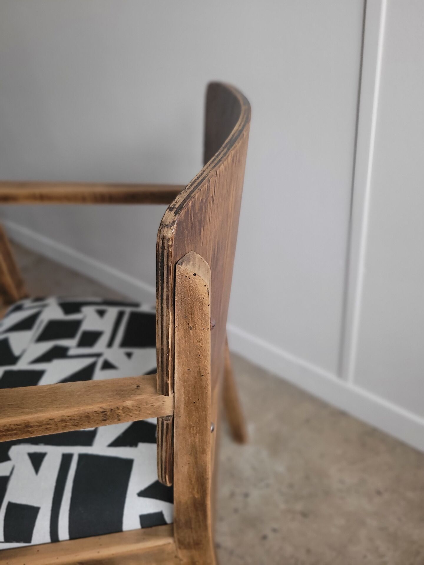 Restored brutalist style armchair