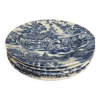 Old hollow plates at retail - earthenware from Lunéville - Model English Style - France