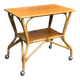Vintage rattan and oak serving trolley 1960