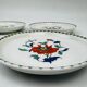 4 coupelles porcelaine de Paris décor pavot fleurs rouges et bleues