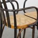 Set of 2 vintage wooden design dining/bistro chairs with woven seats