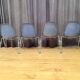 Set of four DSS chairs, fiberglass, designed by Charles and Ray Eames, Herm