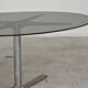 Table de repas en verre aluminium et acier chromé