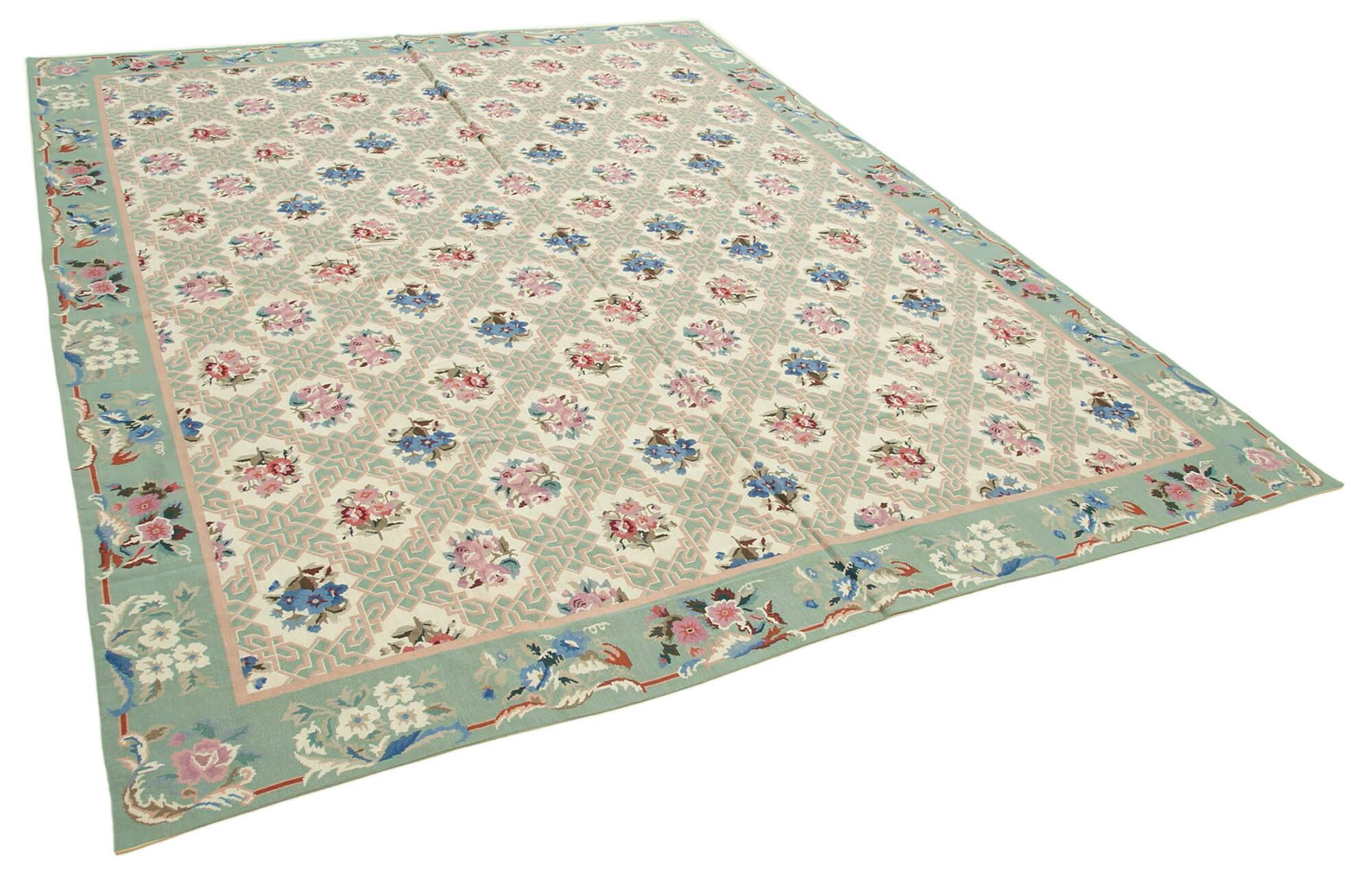 Handmade Vintage Flatweave Needlepoint Kilim 236 cm x 303 cm