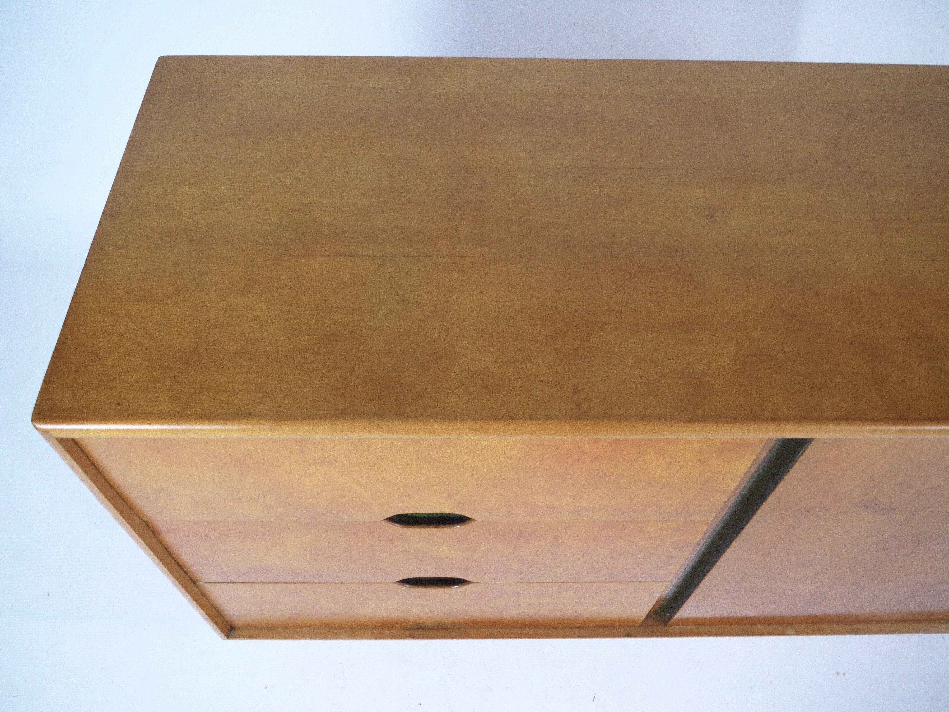 Vintage Beech & Maple Wood Sideboard by Vesper for Heals, 1950s