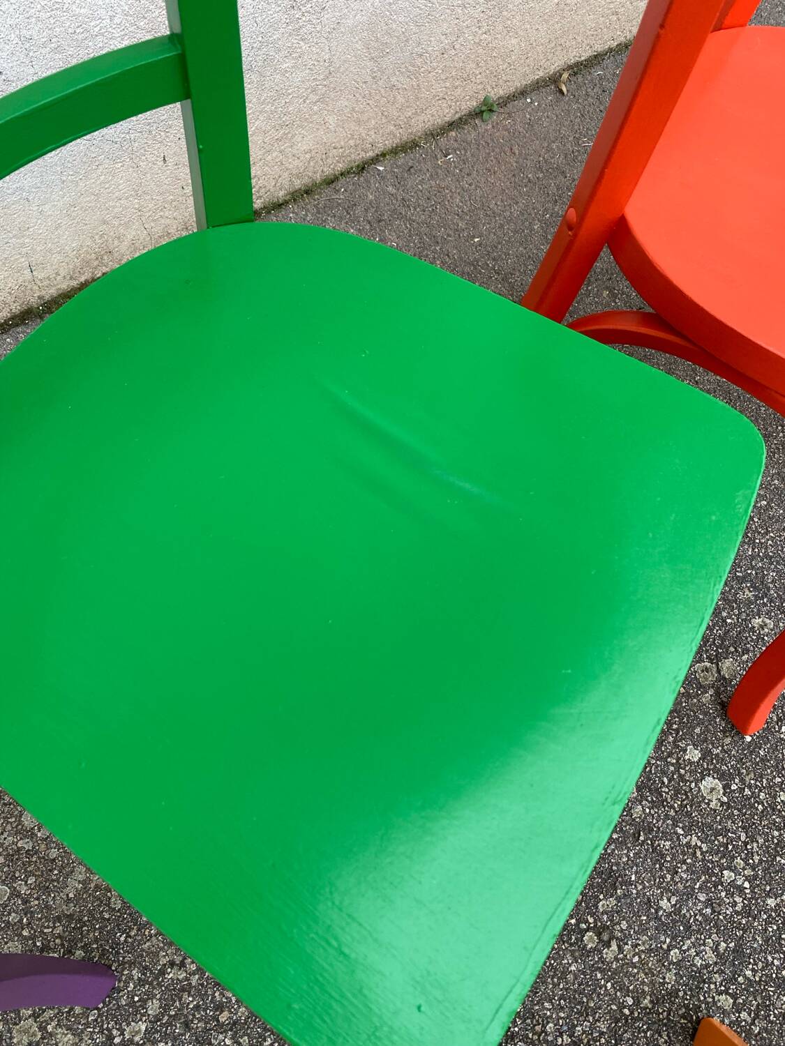 Set of 6 painted bistro chairs