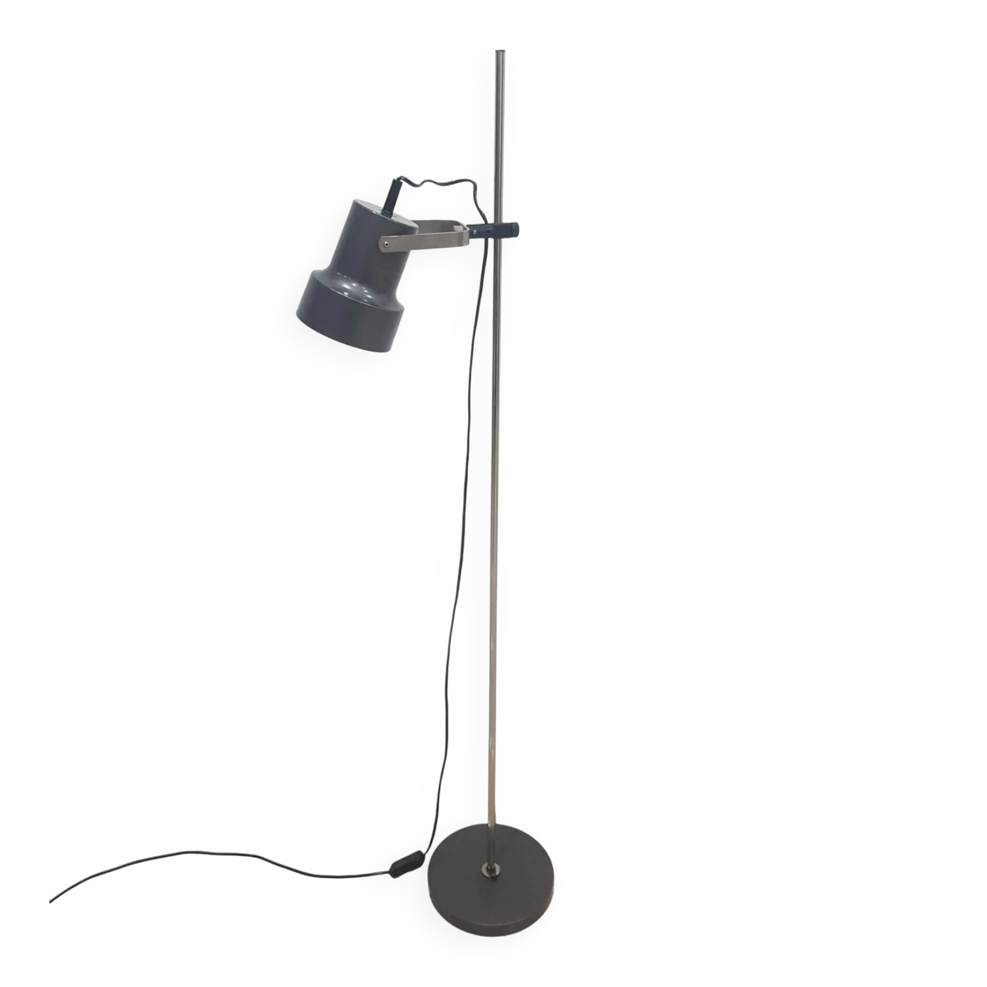 Floor lamp, graphite grey, metal, Germany, 1970s.