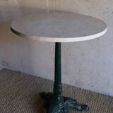 Round white marble bistro table